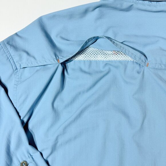 Orvis Men’s Long Sleeve Vented Fishing Camp Shirt Blue Polyamide Size L (A7) - Picture 11 of 12